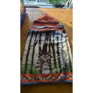 Pendleton Kids Hooded Bath Towel Woodland Forest Animals Raccoon Bear Owl Multi